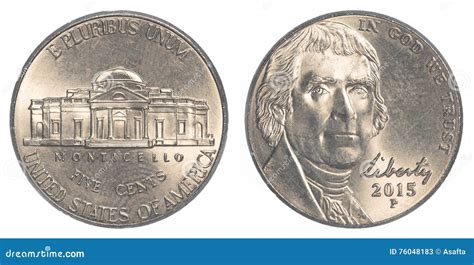 Americano Moneda Jefferson Nickel De Cinco Centavos Imagen De Archivo
