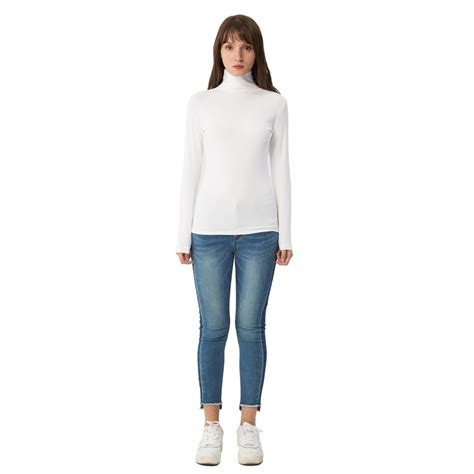 Womens Cotton Long Sleeve Pullover Turtleneck Sweater Maksactivewear
