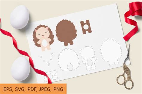 Cute Hedgehog Chocolate Egg Holder Design, SVG Cutting File