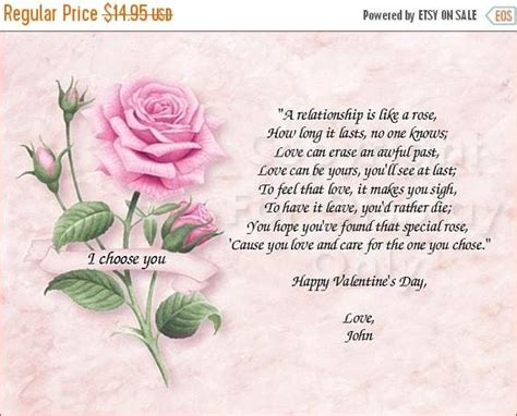 Pink Rose Happy Valentines Day To The One I Chose Quote Etsy In 2020