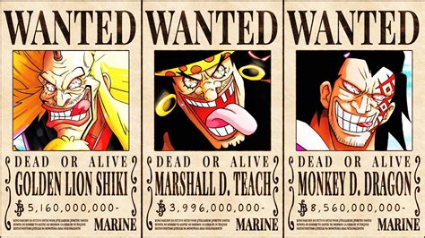 One Piece Characters Bounty List