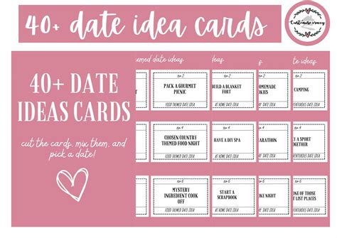 40 Date Night Idea Cards Printable Date Night Cards Romantic T For Couples Valentines T