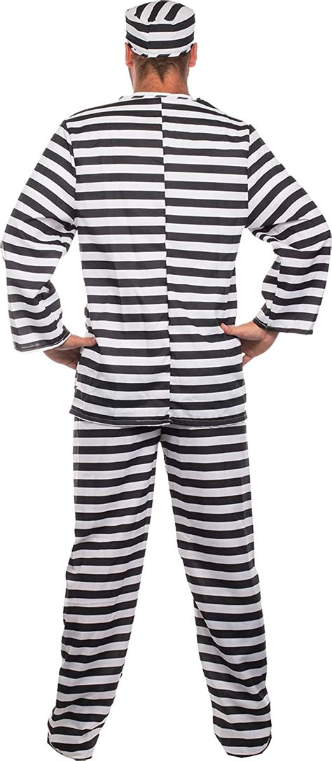 Brandsseller Mens Convict Costume Fancy Dress Convict Design 2 Size