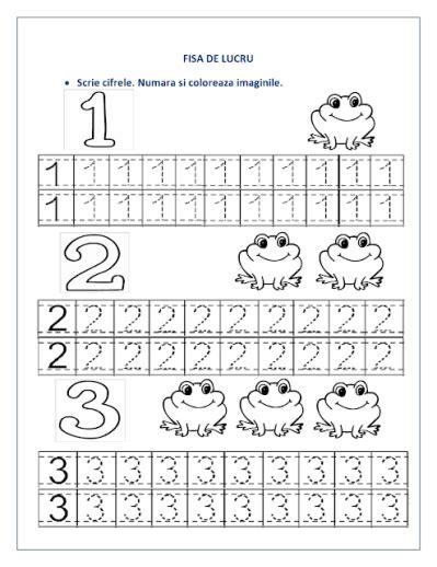 Fise Cu Cifre Pentru Clasa Pregatitoare Preschool Number Worksheets