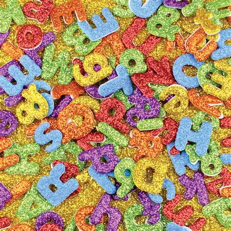 Foam Glitter Alphabet And Number Stickers Pack Of 840 Foam Cleverpatch Art And Craft Supplies