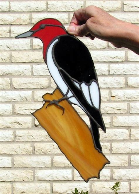 Stained Glass Woodpecker 5000 Via Etsy Stained Glass Birds