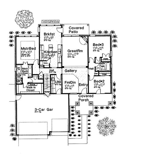 Craftsman Style House Plan 3 Beds 2 Baths 1921 Sqft Plan 310 1242