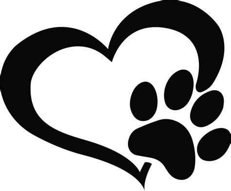 Dog Paw Svg Heart Paw Decal Dog Lover Svg Pet Love Decal Etsy