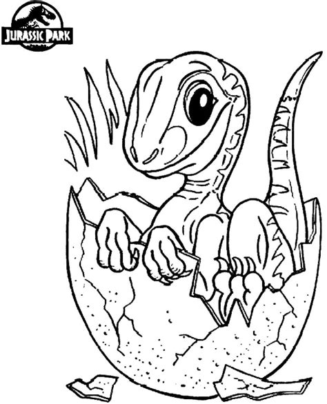 Bebé Dinosaurio En El Mundo Jurásico Para Colorear Imprimir E Dibujar