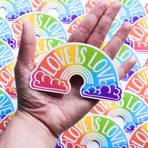 Love Is Love Sticker Gay Pride Stickers Queer Lesbian Etsy