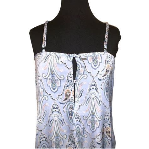 Oneill Dresses Oneill Bay Blue Pasiley Spaghetti Straps Keyhole