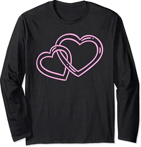 Two Pink Hearts Valentines Day Long Sleeve T Shirt Uk Fashion