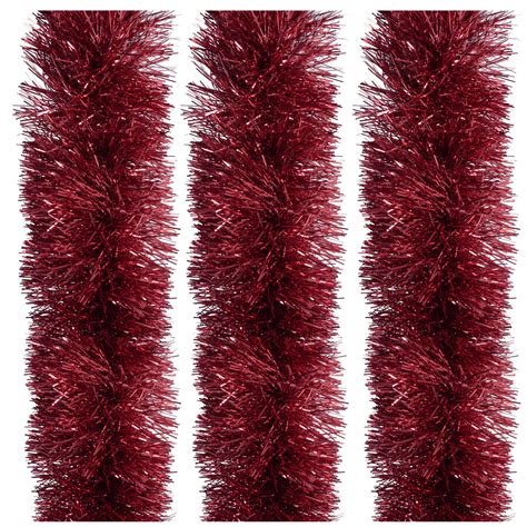 Luxury Tinsel Pack Of 3 X 2m Chunky 6 Thick Christmas Tree Garland