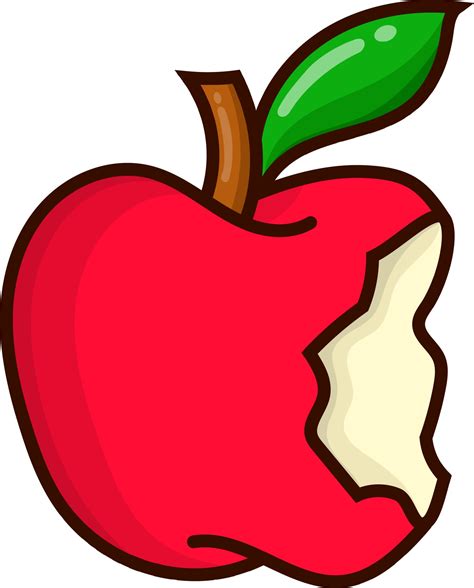 Red Simple Apple Illustration Sliced Bitten Apple Fruit For Healthy