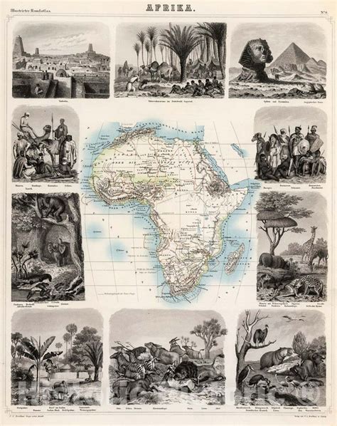 Historic Map Afrika 1863 Vintage Wall Decor In 2022 Vintage Wall