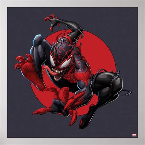 Venomized Spider Man Miles Morales Poster Zazzle