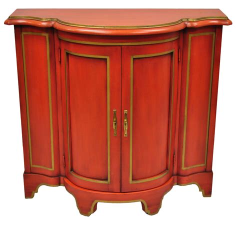 Red Lacquer Medallion Ltd Demilune Chinoiserie Georgian Credenza on Chairish.com | Sideboard ...