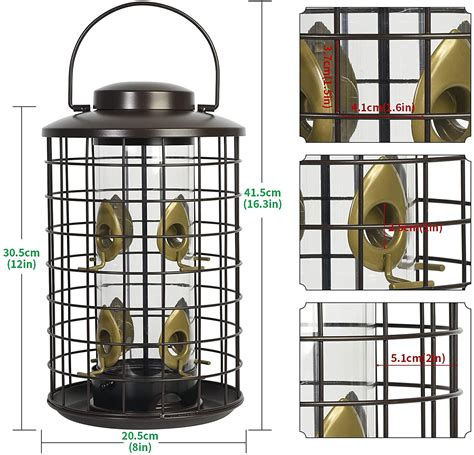 Mosloly Caged Bird Feeder For Wild Birds Outside Large Bird Feeder Sq