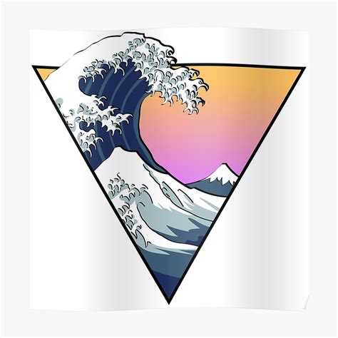 Great Wave Aesthetic Poster By Zayter Redbubble