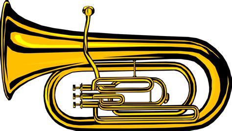 Vector Illustration Of Tuba Large Brass Low Pitched Clipart Full Size