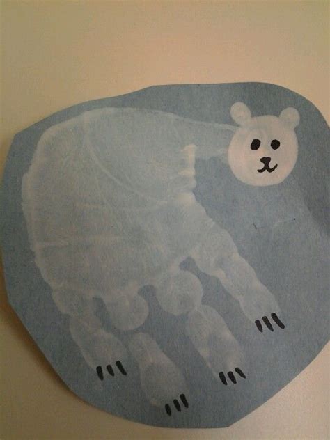 Handprint Polar Bears Animal Pictures For Kids Animals For Kids