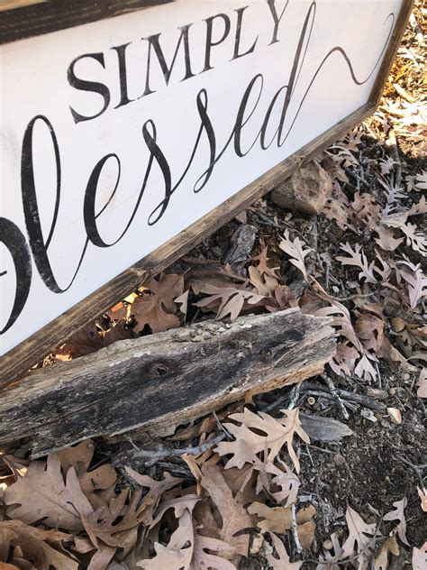 Huge Simply Blessed Sign Farmhouse Sign Rustic Wall Decor Etsy