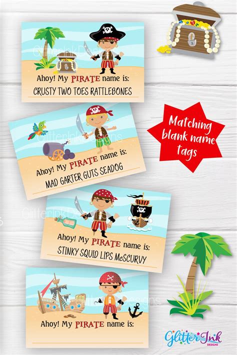 What S Your Pirate Name Printable Party Game Pirate Etsy