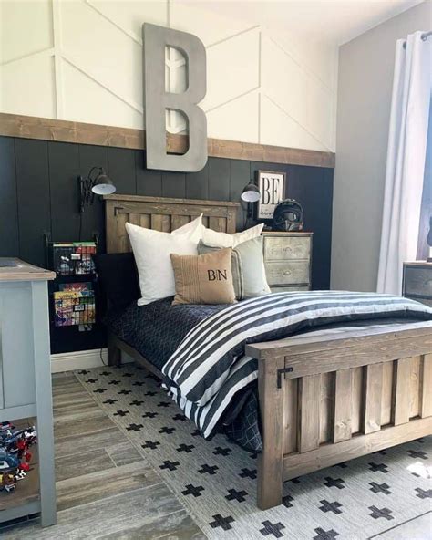 76 Charming Farmhouse Bedroom Ideas For A Rustic Retreat Boy Bedroom