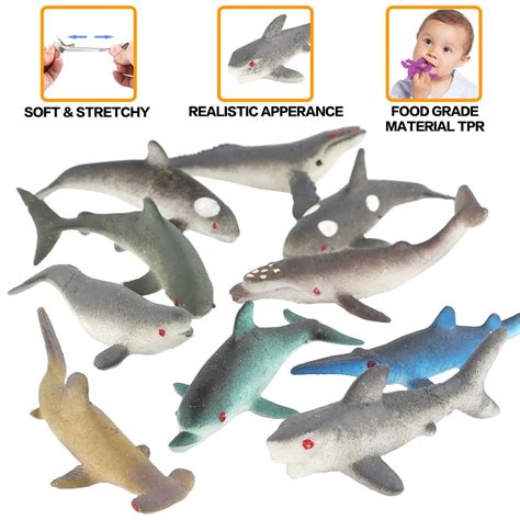 Shark Toy Figure 20 Pack Rubber Bath Toy Setfood Grade Material Tpr