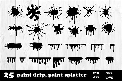 Paint Drip Paint Splatter Svg Dxf Eps Graphic By Dadan Pm Creative