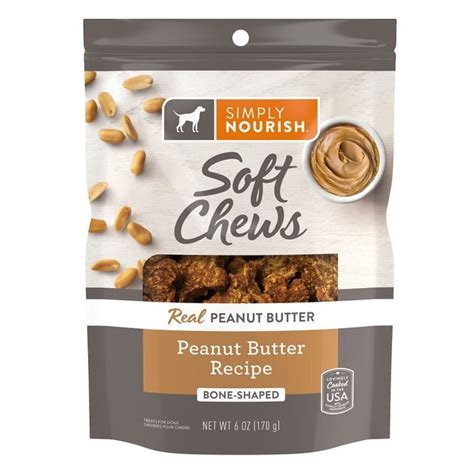 Simply Nourish Soft Chews Peanut Butter Dog Treats 6 Oz Bag