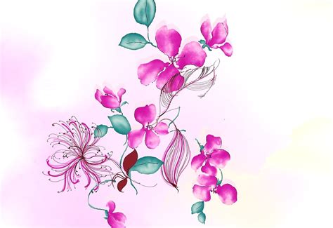 Tela De Fundo Flores Pintadas Flores Desenho 🔥 Download Grátis