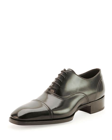 Tom Ford Gianni Cap Toe Lace Up Shoe In Black For Men Lyst