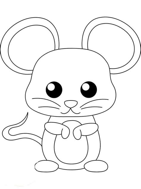 Ratón De Dibujos Animados Para Colorear Imprimir E Dibujar