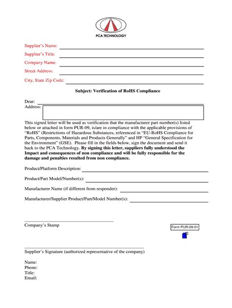 Rohs Declaration Template 2023 Fill Out And Sign Online Dochub