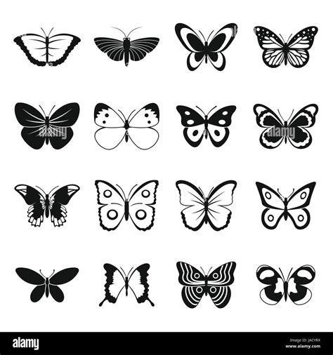 Butterfly Icons Set Simple Illustration Of 16 Butterfly Vector Icons