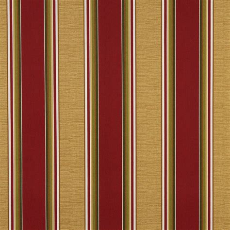 Burgundy And Gold Large Decorative Stripe Upholstery Fabric Striped