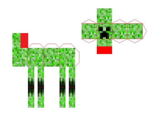 7easy Minecraft Mutant Creeper Papercraft 2plus7