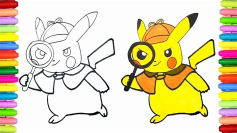 Printable Coloring Detective Pikachu Coloring Pages Askworksheet