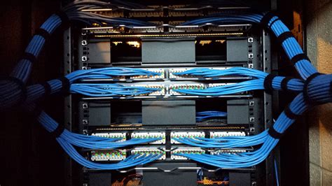 Ethernet patch cables are useful to those building home computer networks. Ethernet wiring into a patch panel. Well bundled and held ...