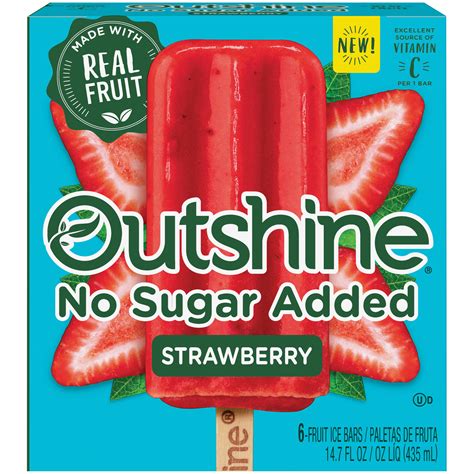 OUTSHINE No Sugar Added Strawberry Fruit Ice Bars 6 Ct Box Walmart