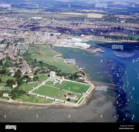 Aerial View Of Portchester Castle And The Upper Reaches Of Portsmouth