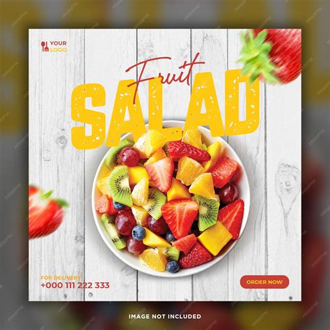 Premium Psd Health Fruit Salad Social Media Post Template For
