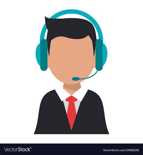 Call Center Agent Operator Avatar Royalty Free Vector Image
