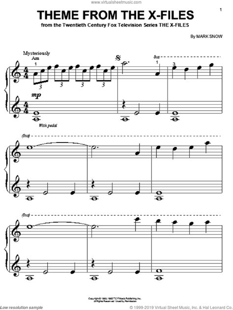 No hay proceso de registro, todo es completamente anónimo. Snow - Theme From The X-Files sheet music for piano solo ...