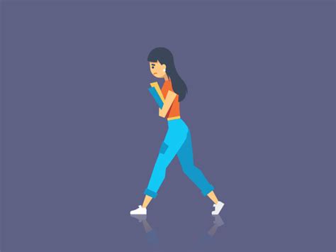 Girl Walk Cycle Motion Design Animation Walking Animation Animation