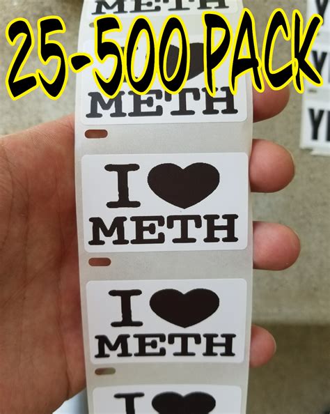i love meth gag stickers 25 500 pack gag sticker anti drugs joke decal hard hat ebay