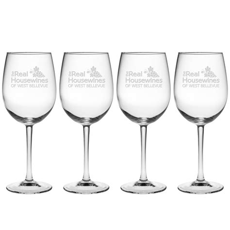 Personalized Real Housewines Stemmed Wine Glasses Set Of Four