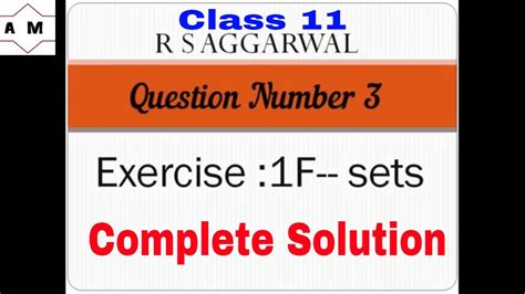Class 11sets Exercise 1f Question Number 3anjali Maths Youtube