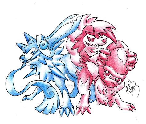 Pokrmon Sword And Shield Legendary Wolves By Mar0wak On Deviantart